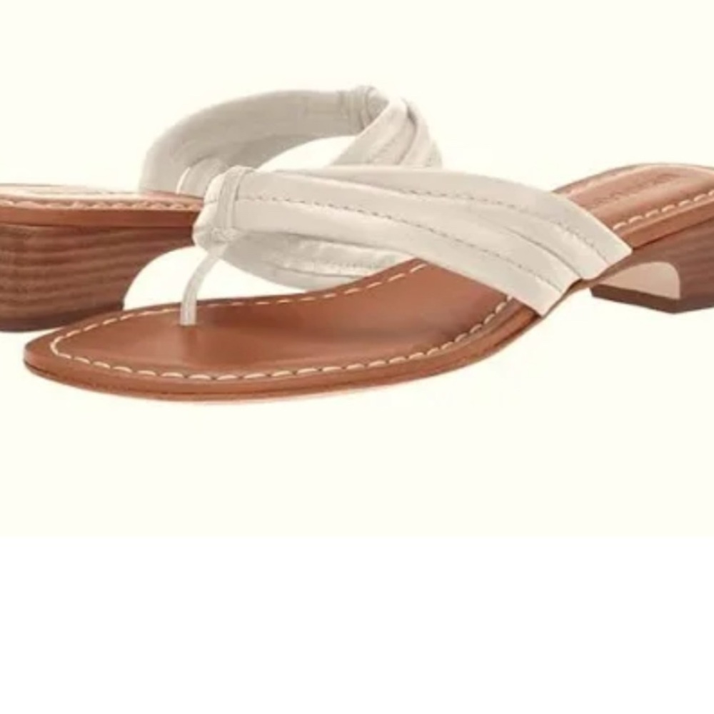 Bernardo shoes leather thong sandals flip flop sz 7 white
